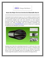 Know the Major Services Involved in Bimetallic Barrel.PDF